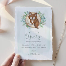 Load image into Gallery viewer, Woodland Fox Birthday Invitation