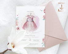 Load image into Gallery viewer, Baby Girl Cute Dress Shower Invitation
