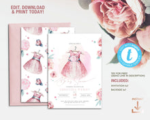 Load image into Gallery viewer, Baby Girl Cute Dress Shower Invitation
