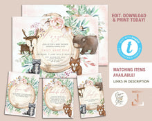 Load image into Gallery viewer, Blush Floral Greenery Woodland Bunting
