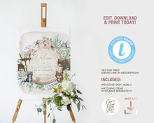 Load image into Gallery viewer, Blush Floral Woodland Baby Girl Shower Welcome Board
