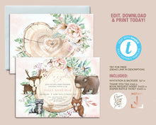 Load image into Gallery viewer, Blush Floral Woodland Baby Shower Invitation Set
