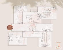 Load image into Gallery viewer, Blush Pink Botanical Wedding Invitation Suite - ROSALIE
