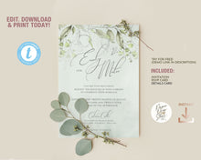 Load image into Gallery viewer, Delicate Eucalyptus Olive Green and Silver Wedding Suite - CALLIE
