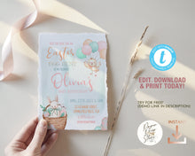 Load image into Gallery viewer, Easter Egg Hunt Birthday Girl Party Invitation

