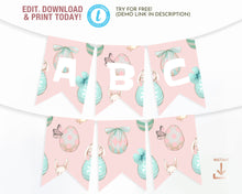 Load image into Gallery viewer, Easter Egg Hunt Pastel Pink Bunting Flags
