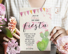 Load image into Gallery viewer, Fiesta Birthday Invitation in Pink
