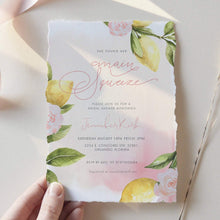 Load image into Gallery viewer, Her main squeeze Blush Lemon Bridal Shower Invitation
