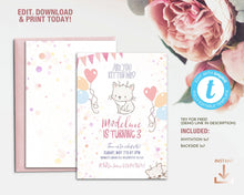 Load image into Gallery viewer, Kitten Birthday Party Invitation
