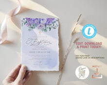 Load image into Gallery viewer, Lavender &amp; Wisteria Baptism Invitation - IRIS
