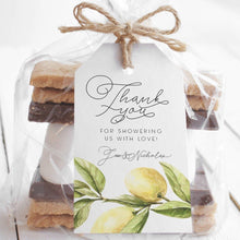 Load image into Gallery viewer, Lemon Citrus Greenery Party Favor Tag
