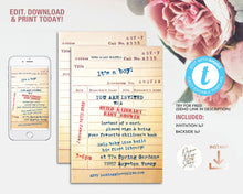 Load image into Gallery viewer, Library Card Baby Shower Invitation

