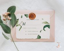 Load image into Gallery viewer, Lilies &amp; Green Foliage Botanical Full Wedding Invitation Suite - OLIVIA
