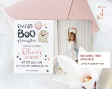 Load image into Gallery viewer, Little Boo Cute Pink Ghost Halloween Favor Tag
