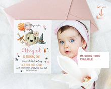 Load image into Gallery viewer, Little Pumpkin Fall Birthday Invitation in Pink
