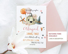 Load image into Gallery viewer, Little Pumpkin Halloween Party Favor Tag in Pink
