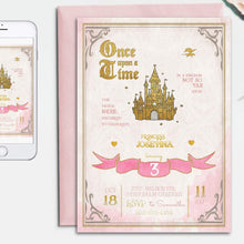 Load image into Gallery viewer, Once upon a Time Fairytale Birthday invitation
