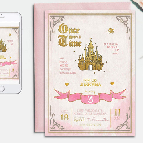 Once upon a Time Fairytale Birthday invitation