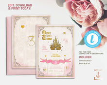 Load image into Gallery viewer, Once upon a Time Fairytale Birthday invitation
