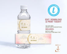 Load image into Gallery viewer, Over the Moon Blush &amp; Gold Water Bottle
