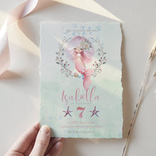 Load image into Gallery viewer, Pink Little Mermaid Birthday Invitation
