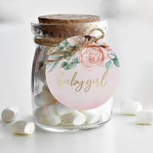 Load image into Gallery viewer, Pink Rose &amp; Eucalyptus Cupcake Topper Round Tag - ROSANNA
