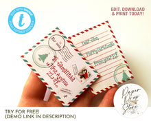 Load image into Gallery viewer, Printable Elf letters to kids, Editable Festive Christmas Elf Notes
