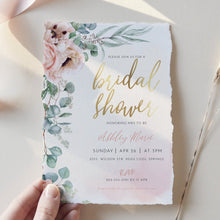 Load image into Gallery viewer, Rose and Eucalyptus Bridal Shower Invitation - ROSANNA
