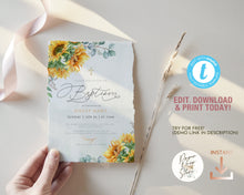 Load image into Gallery viewer, Sunflower &amp; Eucalyptus Baptism Invitation - ALBA

