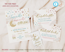 Load image into Gallery viewer, Twinkle Twinkle Little Star Baby Shower Reveal Invitation Set

