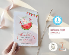 Load image into Gallery viewer, Watermelon One in a Melon Party Bunting
